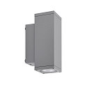 wall luminaire PRO SQUARE 70 UP&DOWN 2 flames, square, CCT Switch IP65, light grey dimmable