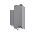 wall luminaire PRO SQUARE 70 UP&DOWN 2 flames, square, CCT Switch IP65, light grey dimmable