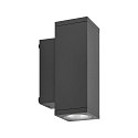 wall luminaire PRO SQUARE 70 UP&DOWN 2 flames, square, CCT Switch IP65, dark grey dimmable