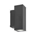 Deko-Light wall luminaire PRO SQUARE 70 UP&DOWN 2 flames, square, CCT Switch IP65, dark grey dimmable