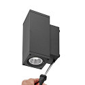 Deko-Light wall luminaire PRO SQUARE 70 UP&DOWN 2 flames, square, CCT Switch IP65, dark grey dimmable