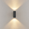 Deko-Light wall luminaire PRO SQUARE 70 UP&DOWN 2 flames, square, CCT Switch IP65, dark grey dimmable