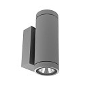 wall luminaire SHORELINE PRO ROUND 68 UP&DOWN 2 flames, round, CCT Switch IP65, light grey dimmable