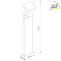 Deko-Light Outdoor LED Stehleuchte TAYGETA 1000 MOTION, 100cm, IP54, 16W 3000K 1500lm 110°, inkl. Sensor, Dunkelgrau