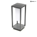 Deko-Light Lampadaire solaire SAMAS SOLAR langue, avec interrupteur, avec capteur, avec batterie IP54, gris foncé gradable
