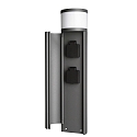 Outdoor Steckdosen-Turm ARAWAN, IP44, 2-fach, 220-240V, Alu-Druckguss, mit LED Beleuchtung, 4.8W 3000K 150lm