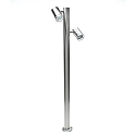 Deko-Light Outdoor Stehleuchte ZILLY II, 2-flammig, IP44, 100cm, 220-240Vac, 2x GU10 max. 35W, jeweils 140 neigbar, Silber