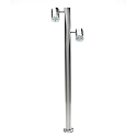 Deko-Light Outdoor Stehleuchte ZILLY II, 2-flammig, IP44, 100cm, 220-240Vac, 2x GU10 max. 35W, jeweils 140 neigbar, Silber