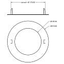 Deko-Light reducing ring 210/135MM round, mechanical, built-in version, traffic white