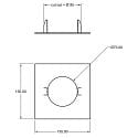 Deko-Light reducing ring 130/70MM mechanical, square, built-in version, traffic white