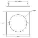 Deko-Light reducing ring 240/180MM mechanical, square, built-in version, traffic white
