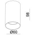 Zylindergehäuse für CAN Spot, 9,8cm, IP20, weiß