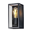 outdoor wall luminaire KARO square E27 IP44, black matt dimmable