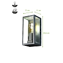 Lutec Luminaire mural d’extérieur KARO angulaire E27 IP44, galvanisé gradable Lutec Luminaire mural d’extérieur KARO angulaire E27 IP44, galvanisé gradable