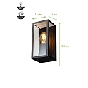 Lutec Luminaire mural d’extérieur KARO angulaire E27 IP44, noir mat gradable Lutec Luminaire mural d’extérieur KARO angulaire E27 IP44, noir mat gradable