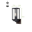 Lutec outdoor wall luminaire ECO-2100112 square E27 IP44, black matt dimmable Lutec outdoor wall luminaire ECO-2100112 square E27 IP44, black matt dimmable