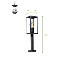 Lutec Luminaire en forme de borne KARO angulaire E27 IP44, noir mat gradable Lutec Luminaire en forme de borne KARO angulaire E27 IP44, noir mat gradable