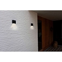 Lutec outdoor wall luminaire GEMINI XF IP54, black
