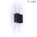 Lutec Luminaire mural d'extérieur GEMINI BEAMS UP&DOWN à 2 flammes IP54, noir mat
