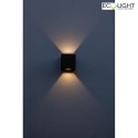 Lutec Luminaire mural d'extérieur GEMINI BEAMS UP&DOWN à 2 flammes IP54, noir mat