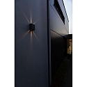 Lutec outdoor wall luminaire GEMINI BEAMS UP&DOWN 2 flames IP54, black matt