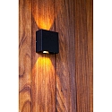Lutec outdoor wall luminaire GEMINI BEAMS UP&DOWN 2 flames IP54, black matt