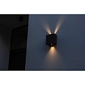 Lutec outdoor wall luminaire GEMINI BEAMS UP&DOWN 2 flames IP54, black matt