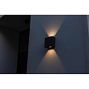 Lutec outdoor wall luminaire GEMINI BEAMS UP&DOWN 2 flames IP54, black matt
