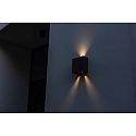 Lutec outdoor wall luminaire GEMINI BEAMS UP&DOWN 2 flames IP54, black matt