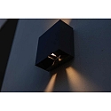 Lutec outdoor wall luminaire GEMINI BEAMS UP&DOWN 2 flames IP54, black matt