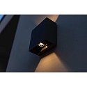 Lutec outdoor wall luminaire GEMINI BEAMS UP&DOWN 2 flames IP54, black matt