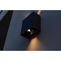 Lutec outdoor wall luminaire GEMINI BEAMS UP&DOWN 2 flames IP54, black matt