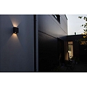 Lutec outdoor wall luminaire GEMINI BEAMS UP&DOWN 2 flames IP54, black matt