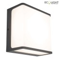 Lutec LED Wandleuchte DOBLO, 1-flammig, 21W, 1600lm, 4000K, IP54, anthrazit