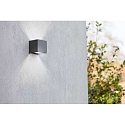 Lutec outdoor wall luminaire GEMINI UP&DOWN 2 flames IP44, anthracite