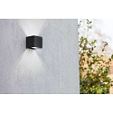 Lutec outdoor wall luminaire GEMINI UP&DOWN 2 flames IP54, black matt