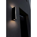 Lutec outdoor wall luminaire LEO UP&DOWN 2 flames IP54, black matt