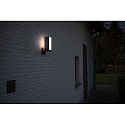 Lutec LED Wandleuchte CUBA, drehbar, an zwei Seiten beleuchtet, mit Bewegungsmelder, 13W, 1000lm, 3000K, IP54, anthrazit