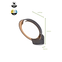 Lutec outdoor wall luminaire POLO round, without sensor IP54, anthracite  Lutec outdoor wall luminaire POLO round, without sensor IP54, anthracite