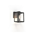 outdoor wall luminaire SHIVA cube shape E27 IP44, black matt dimmable