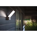 Lutec outdoor wall luminaire PANO 1 flame IP54, anthracite