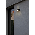 Lutec LED Solar Wandleuchte FADI, 5W, 2700-6500K, 800lm, IP54, mit PIR Motion Sensor, App Control, schwarz