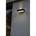 Lutec LED Solar Wandleuchte FADI, 5W, 2700-6500K, 800lm, IP54, mit PIR Motion Sensor, App Control, schwarz