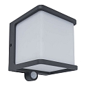 Lutec Lampada da parete solare DOBLO Forma di cubo, con rilevatore di movimento IP54, antracite dimmerabile