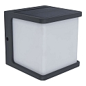 Lutec Lampada da parete solare DOBLO Forma di cubo, con rilevatore di movimento IP54, antracite dimmerabile
