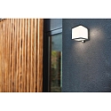 Lutec Lampada da parete solare DOBLO Forma di cubo, con rilevatore di movimento IP54, antracite dimmerabile