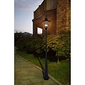Lutec LED Solar Standlaterne LONDON, 6-seitig, 3-flammig, inkl. 3x LED E12 6W 2700K 300lm, inkl. Akku 7.4V 2200mAh, schwarz