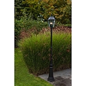 Lutec LED Solar Standlaterne LONDON, 6-seitig, 3-flammig, inkl. 3x LED E12 6W 2700K 300lm, inkl. Akku 7.4V 2200mAh, schwarz