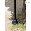 Lutec Lampadaire dextérieur FIA 3 flammes, angulaire, langue E27 IP44, noir mat gradable