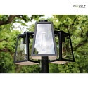 Lutec Lampadaire dextérieur FIA 3 flammes, angulaire, langue E27 IP44, noir mat gradable